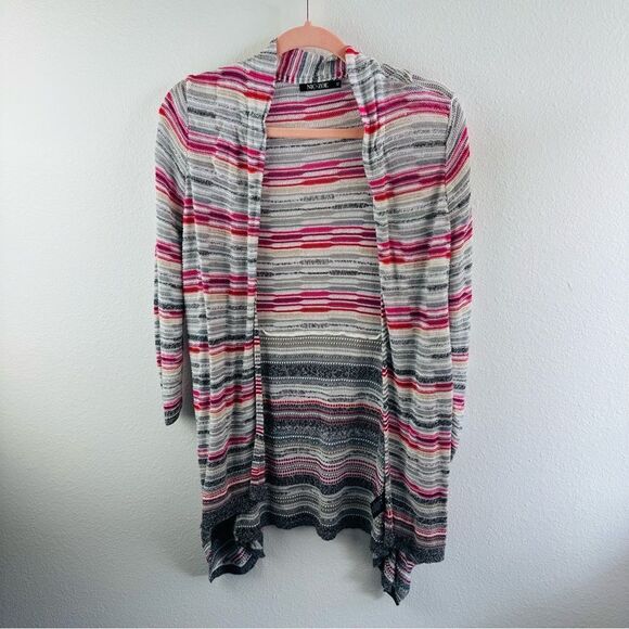 Nic & Zoe Linen Blend Striped Open Cardigan Size XS - Picture 1 of 3